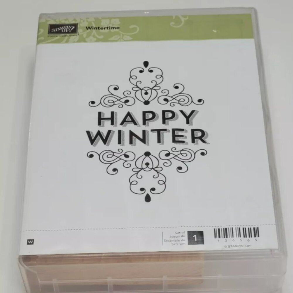 New Stampin UP! Wintertime Extra Large Wood mount Stamp  _ Stamping